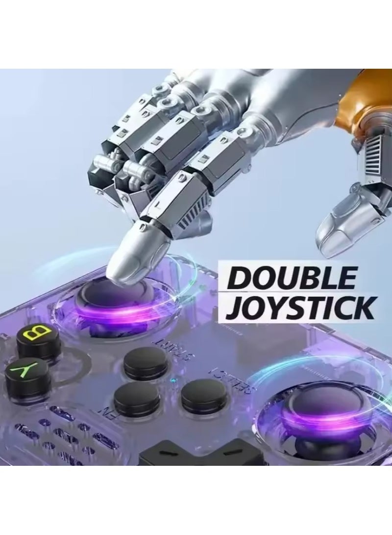 ايناوو وحدة تحكم ألعاب فيديو ريترو R36S محمولة بنظام لينكس مع بطاقة TF سعة 64 جيجابايت، أكثر من 20000 لعبة، وحدة تحكم ألعاب فيديو ريترو بشاشة IPS 3.5 بوصة، لون أرجواني - Image 5