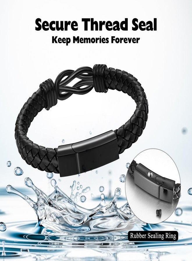 abooxiu Stainless Steel Cremation Bracelet for Ashes, Black, Memorial Jewelry Keepsake Bangle for Men & Women - Image 5