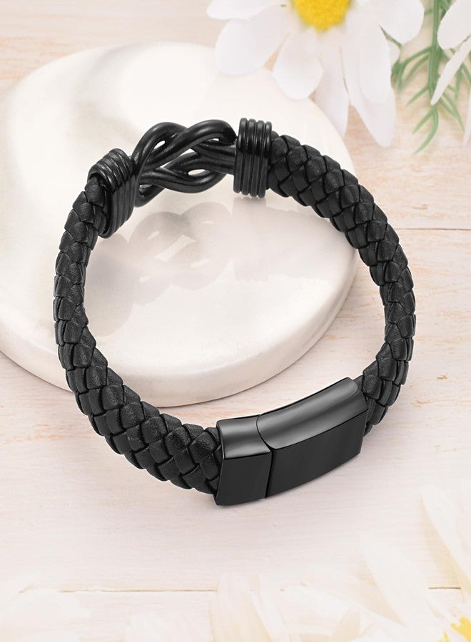 abooxiu Stainless Steel Cremation Bracelet for Ashes, Black, Memorial Jewelry Keepsake Bangle for Men & Women - Image 3