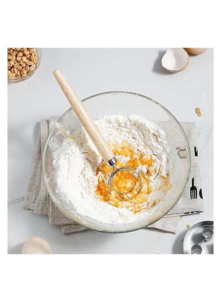 جرين تايجر خفاقة العجين الدنماركية، عبوة من 3 قطع من خفاقة العجين الدنماركية الأصلية المصنوعة من الفولاذ المقاوم للصدأ، مناسبة لتحضير الكيك والحلويات والخبز والبيتزا والمعجنات وأدوات الخبز في المطبخ - Image 4