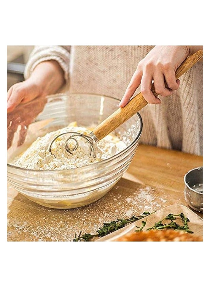 جرين تايجر خفاقة العجين الدنماركية، عبوة من 3 قطع من خفاقة العجين الدنماركية الأصلية المصنوعة من الفولاذ المقاوم للصدأ، مناسبة لتحضير الكيك والحلويات والخبز والبيتزا والمعجنات وأدوات الخبز في المطبخ - Image 5