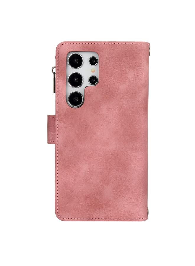 S-TOP Case For Samsung Galaxy S24 Ultra Dream 9-Card Zipper Wallet RFID Leather Phone Case with Lanyard - Image 3