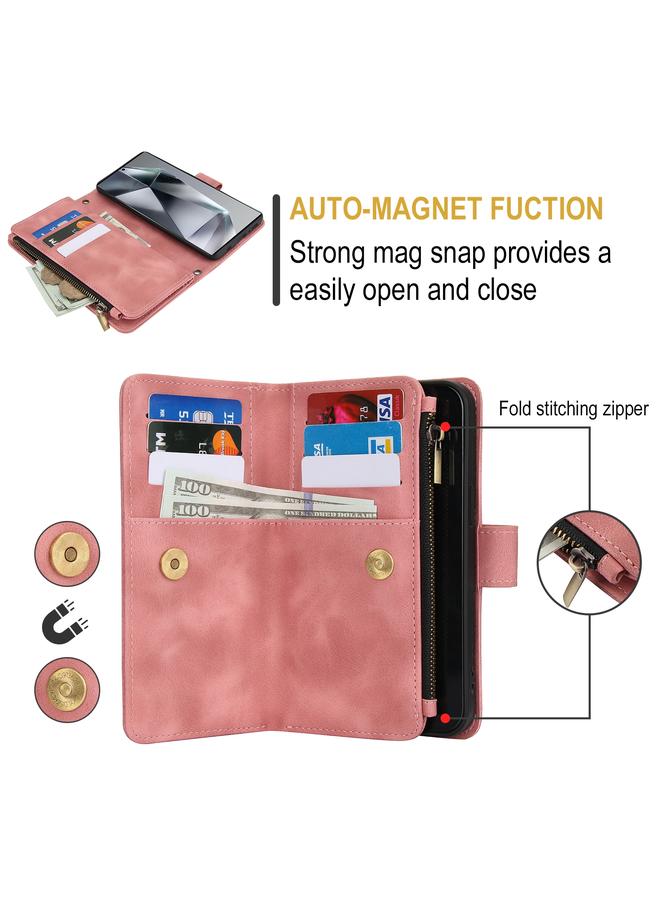 S-TOP Case For Samsung Galaxy S24 Ultra Dream 9-Card Zipper Wallet RFID Leather Phone Case with Lanyard - Image 4
