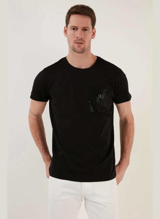 Buratti  Buratti Printed Crew Neck 100% Cotton Slim Fit T-Shirt Men's T-SHIRT 541FORYOU for Men | Best Price UAE