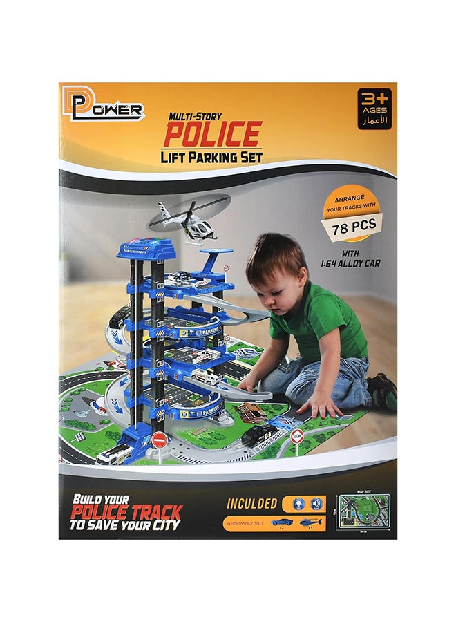 D-Power دي-باور – مجموعة مواقف سيارات متعددة المستويات | مجموعة بناء من 4 طوابق ، الموضوع – مركز الشرطة | مجموعة مكونة من 78 قطعة ، للأطفال بعمر 3 سنوات فما فوق - Image 1