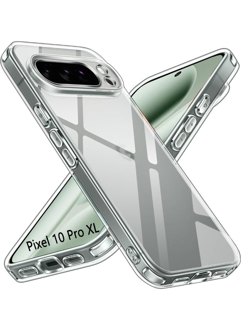جراب متوافق مع Google Pixel 10 Pro XL - غطاء شفاف من السيليكون (TPU) مقاوم للصدمات، مزود بحماية للكاميرا وزوايا معززة ضد الصدمات - شفاف - Image 1