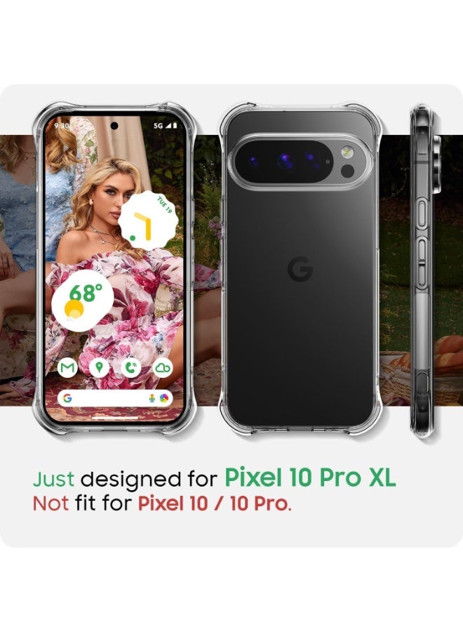 جراب متوافق مع Google Pixel 10 Pro XL - غطاء شفاف من السيليكون (TPU) مقاوم للصدمات، مزود بحماية للكاميرا وزوايا معززة ضد الصدمات - شفاف - Image 2