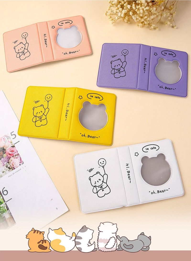 3 Inch Mini Photo Album Kpop Photocard Binder, Cute Bear Hollow Holder Book, Business Card Book Holder, 16 Pages 32 Pockets, White  - Image 2