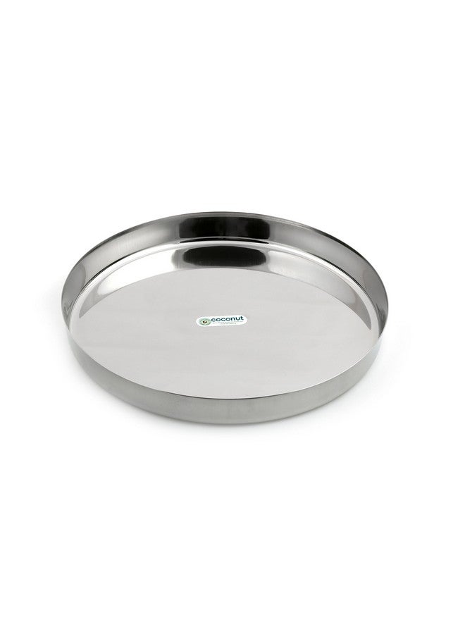 Coconut Stainless Steel Dinner Plate/Thali - 1 Qty - 9 Inch