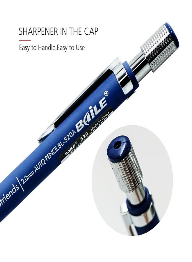 Baile 2.0mm 2B Mechanical Pencil with Lead Refill (Black)(Sharpener in The Cap) - Image 3