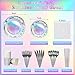 FunnyPars Iridescent Party Supplies Decorations Holographic Paper Plates and Napkins Set Disposable Iridescent Paper Plates Cups Knives Spoons Fork Straw for Mermaid Birthday Wedding Party Serve 50 - Image 2