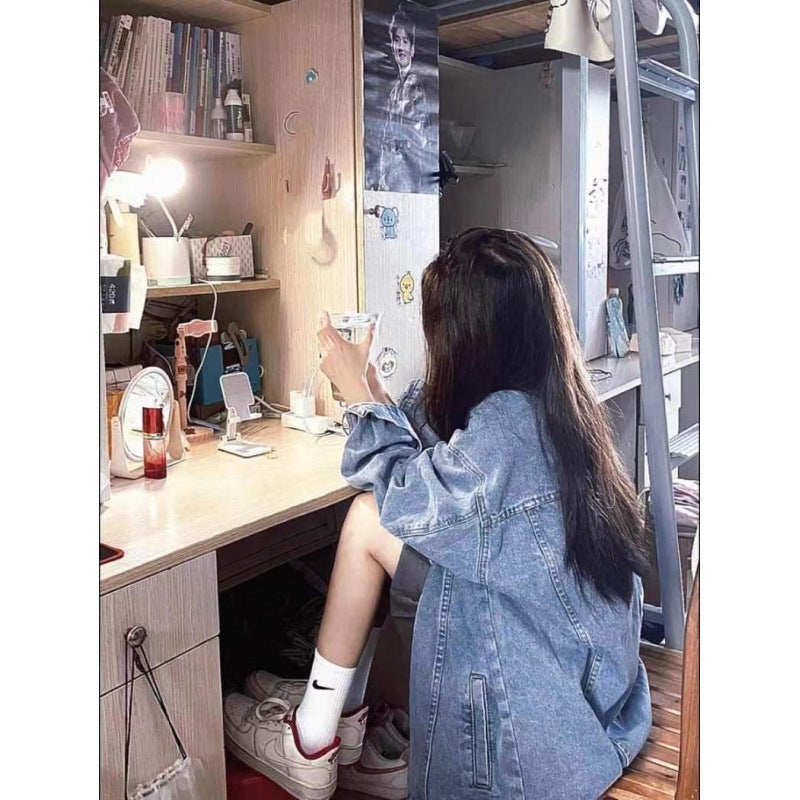 New American Style Retro Jacket Washed Denim Jacket Women'S Trendy Ins Korean Style Loose Small Top - Image 4