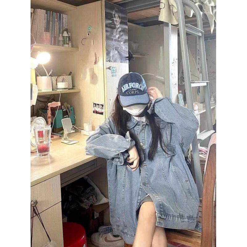 New American Style Retro Jacket Washed Denim Jacket Women'S Trendy Ins Korean Style Loose Small Top - Image 5
