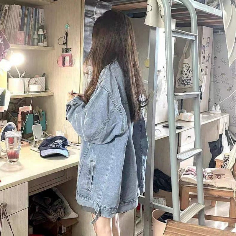 New American Style Retro Jacket Washed Denim Jacket Women'S Trendy Ins Korean Style Loose Small Top - Image 2