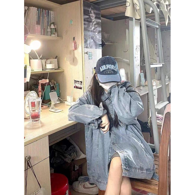New American Style Retro Jacket Washed Denim Jacket Women'S Trendy Ins Korean Style Loose Small Top - Image 3
