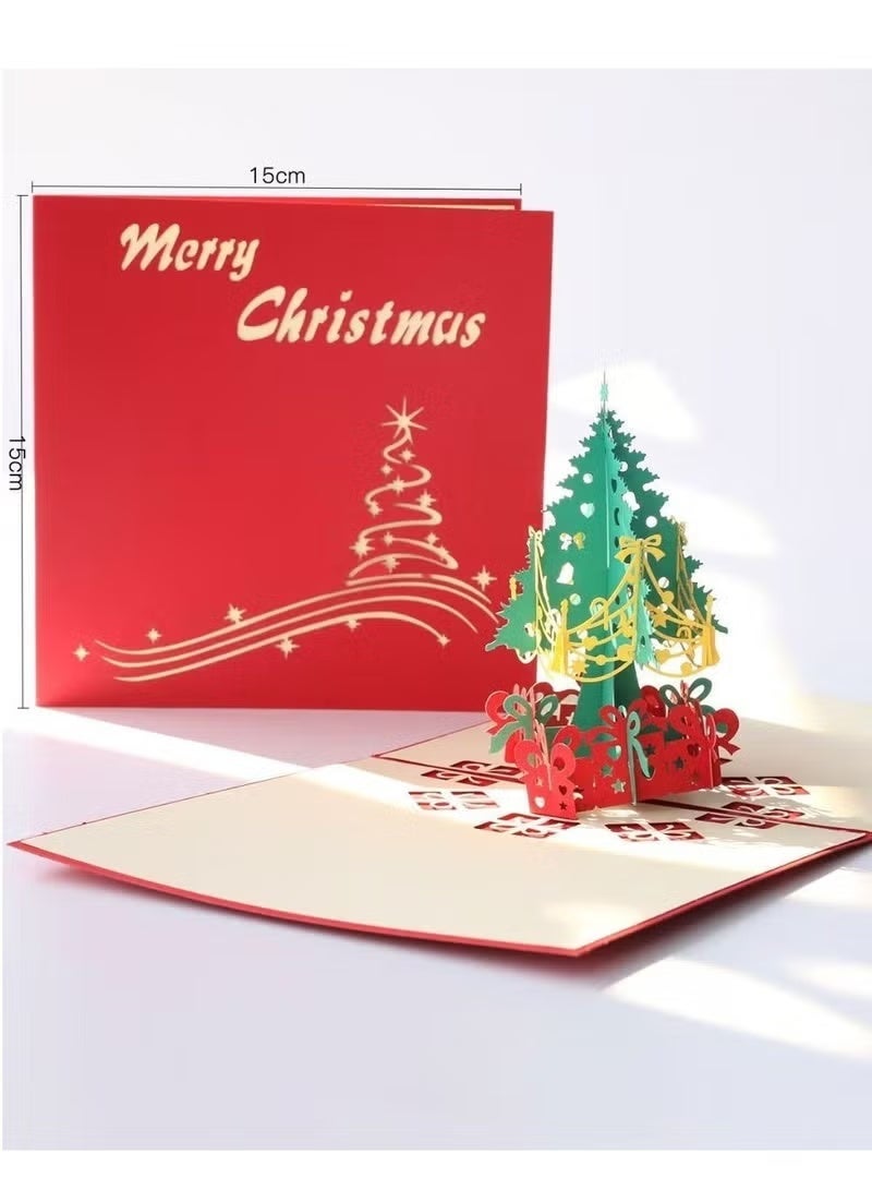 Pop Up Christmas Greeting Card ，Christmas Tree Design, Handmade 3D Popup 3D Winter Holiday Card Gift for Christmas Winter and New Year (Christmas tree) - Image 5