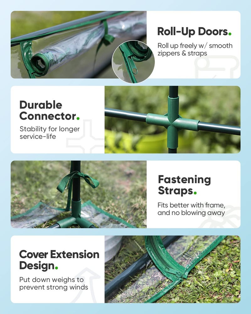 Quictent Mini Greenhouse, Portable Quick-Setup Small Tabletop Waterproof UV Protected PVC Cover Shelter for Outdoors/Indoors W/ Raised Base for Garden Plant Seed Starting, 71"x36"x36" Clear - Image 5