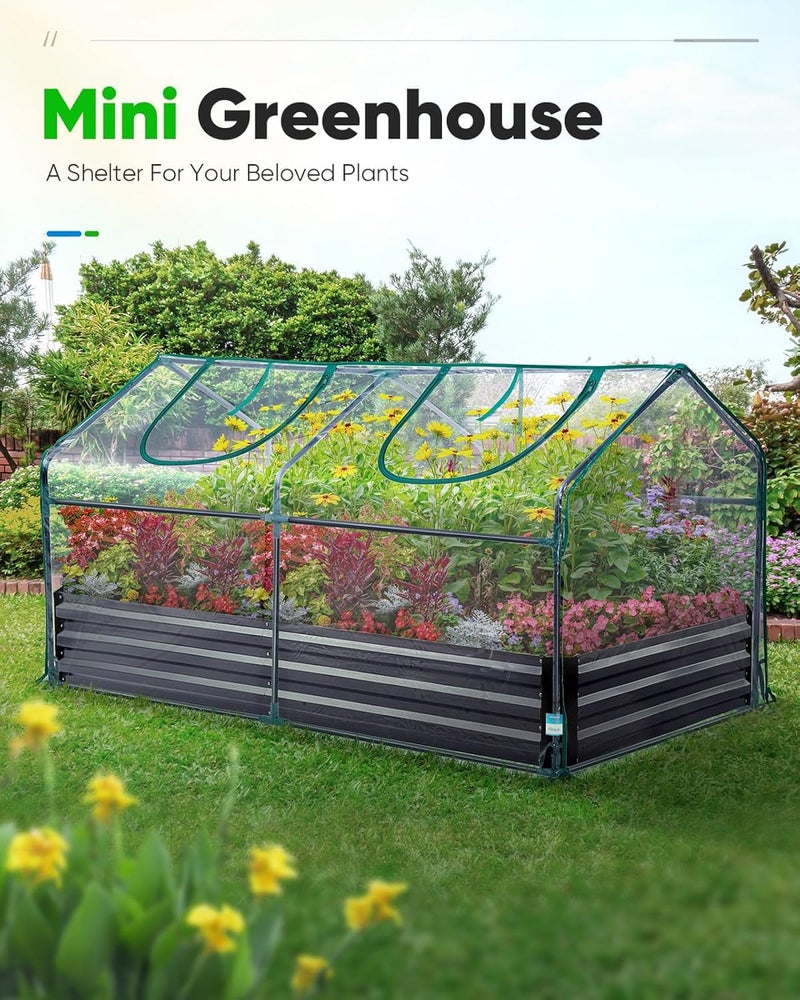 Quictent Mini Greenhouse, Portable Quick-Setup Small Tabletop Waterproof UV Protected PVC Cover Shelter for Outdoors/Indoors W/ Raised Base for Garden Plant Seed Starting, 71"x36"x36" Clear - Image 2
