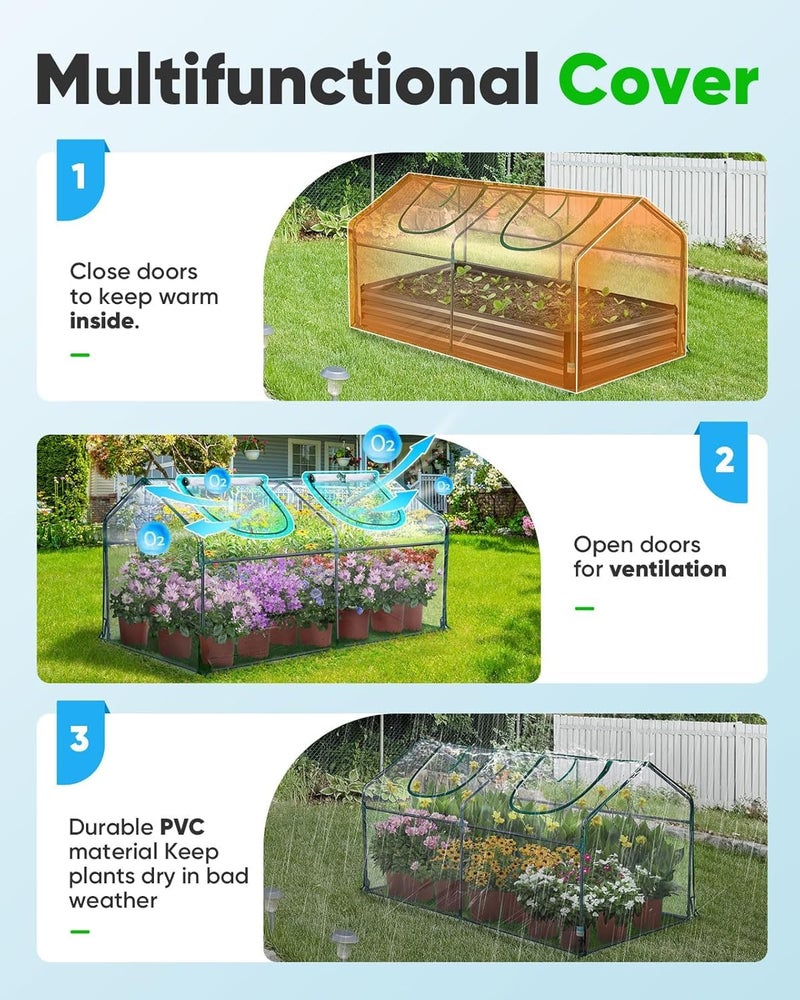 Quictent Mini Greenhouse, Portable Quick-Setup Small Tabletop Waterproof UV Protected PVC Cover Shelter for Outdoors/Indoors W/ Raised Base for Garden Plant Seed Starting, 71"x36"x36" Clear - Image 4