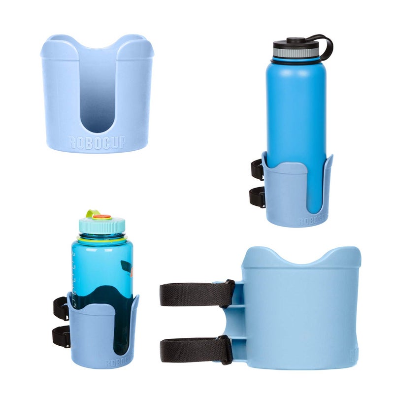 ROBOCUP Plus Light Blue AddOn Accessory XL Extension Cup Holder Larger Drink Capacity Perfect for Boats Golf Carts Walkers Wheelchairs and Work Made in USA Includes 1