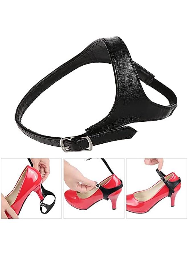 المرأة انفصال قابل للتعديل رباط الحذاء التبعي ، وتستخدم لتحديد فضفاض الكعب العالي ( تحول الفراء الأسود ) - Image 3