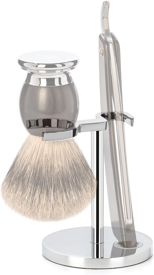 MHLE Universal safety razor and shaving brush stand for double edge safety razors and shaving brushes sustainable ecofriendly and reusable chrome - Image 5