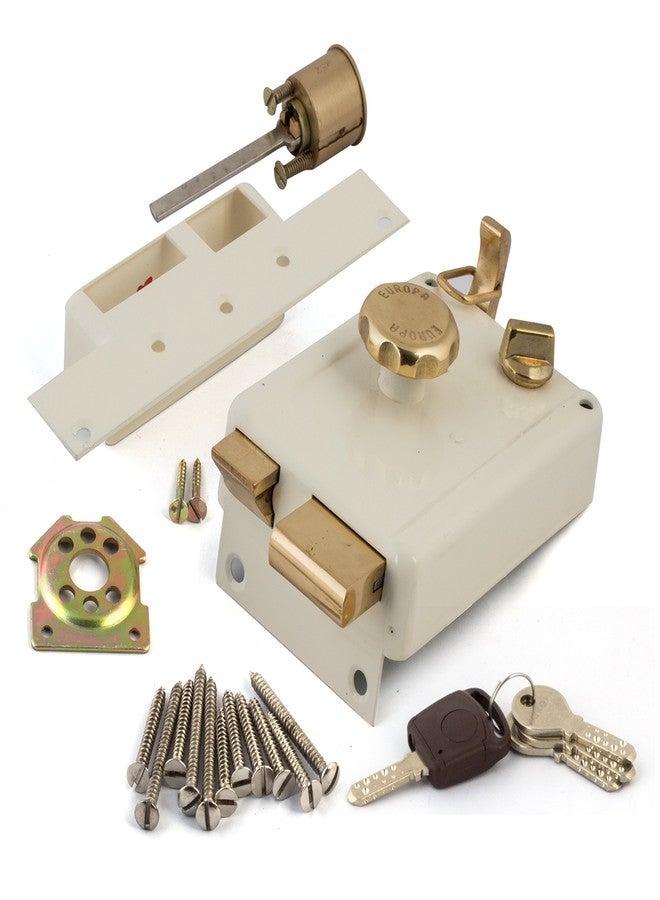 Europa 8010 Stainless Steel Night Latch Key Lock | Automatic Latching Main Door Lock, Durable Metallic Body | Easy Installation - Image 2