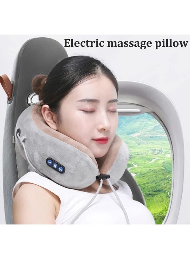 Arabest Pillow Memory Foam U Shaped Neck Pillow,Electric U-Shaped Cervical Massage Pillow, USB Charging Intelligent Neck Massager for Traveling Work  - Image 3