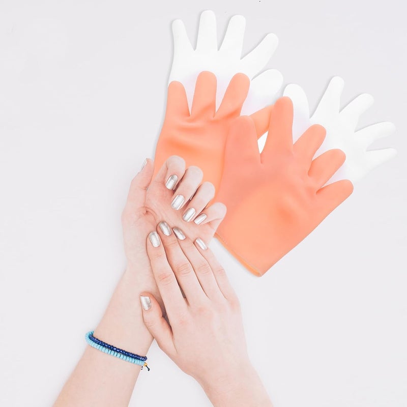 Artibetter Moisturizing Gloves 2 Pairs Sunscreen Soft Breathable Hand Care Gloves for Dry Skin Anti-Crack White Nude for Home and Travel - Image 5