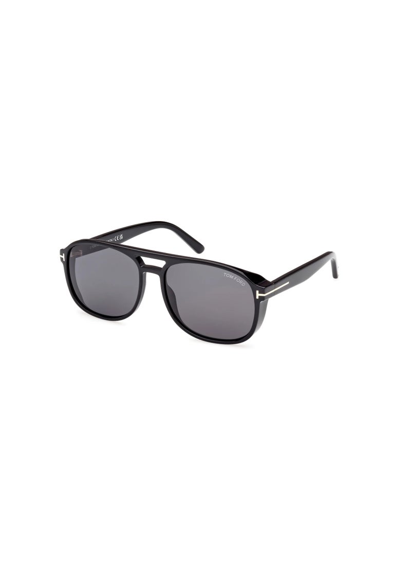 توم فورد نظارات شمسية رجالية من توم فورد روسكو FT1022 01A بإطار كامل - Image 1