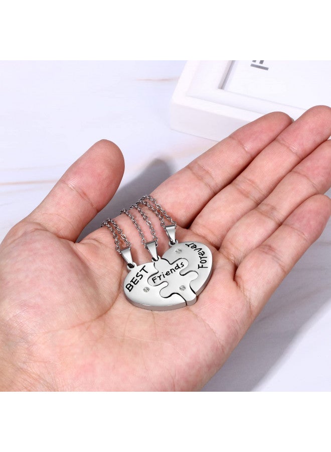 OIDEA Sets of 3pcs Stainless Steel Friendship Best Friends Forever Messages Puzzle Necklaces for Mother's Day Gifts,with Chains Included - Image 3