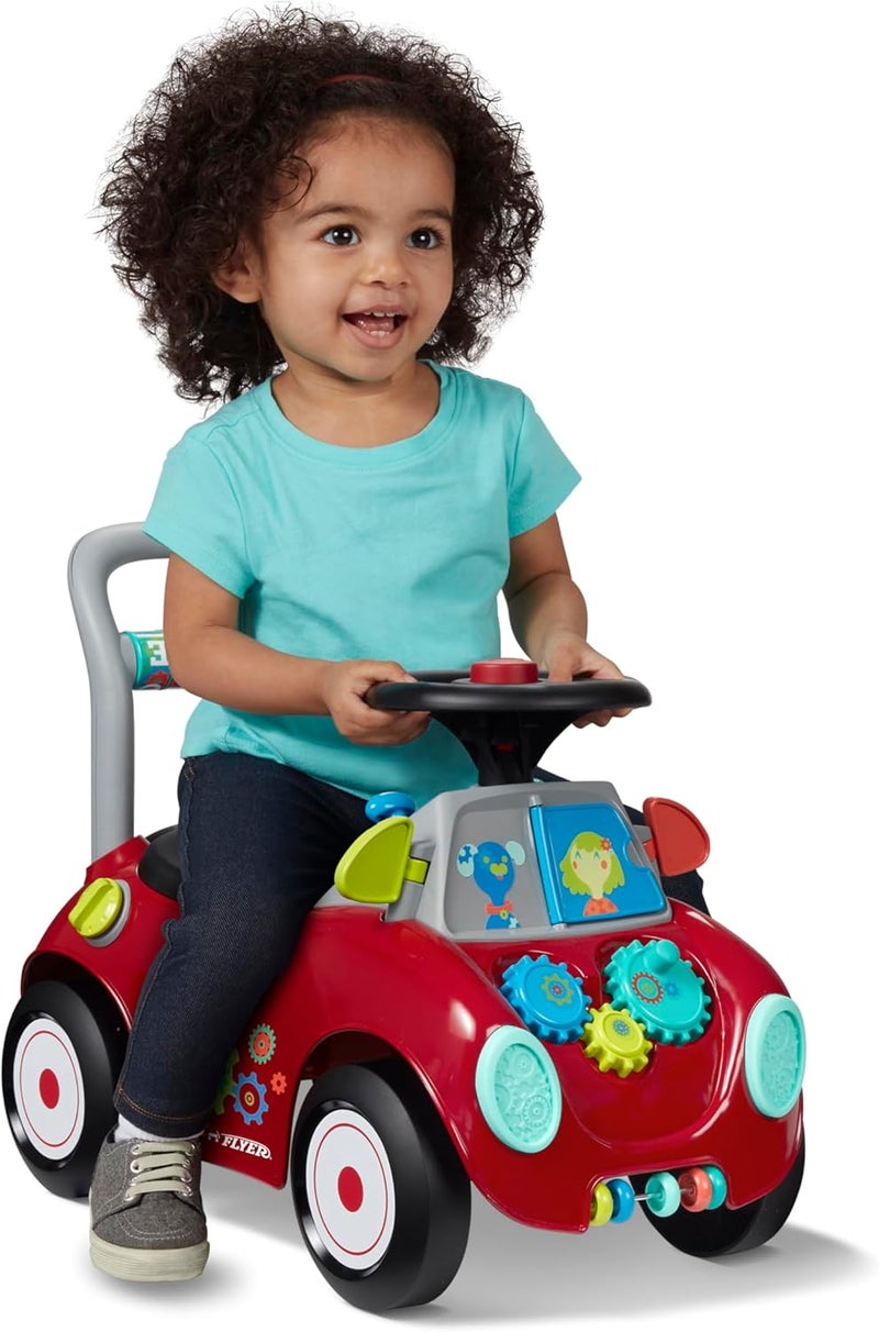Radio Flyer Busy Buggy, Sit to Stand Toddler Ride On Toy, Ages 1-3, Red - Image 1