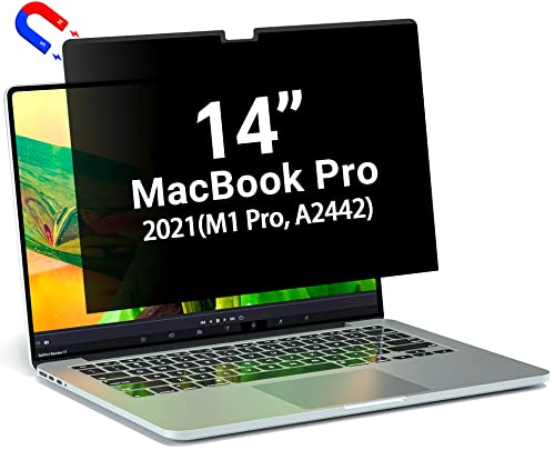 PYS Privacy Screen for Macbook Pro 14 Inch (2021-2023, M1, M2, M3), Magnetic Privacy Screen Protector for Mac 14.2" (A2779/A2442) Anti Fingerprint, Anti Blue Light, Removable, Easy Installation - Image 1