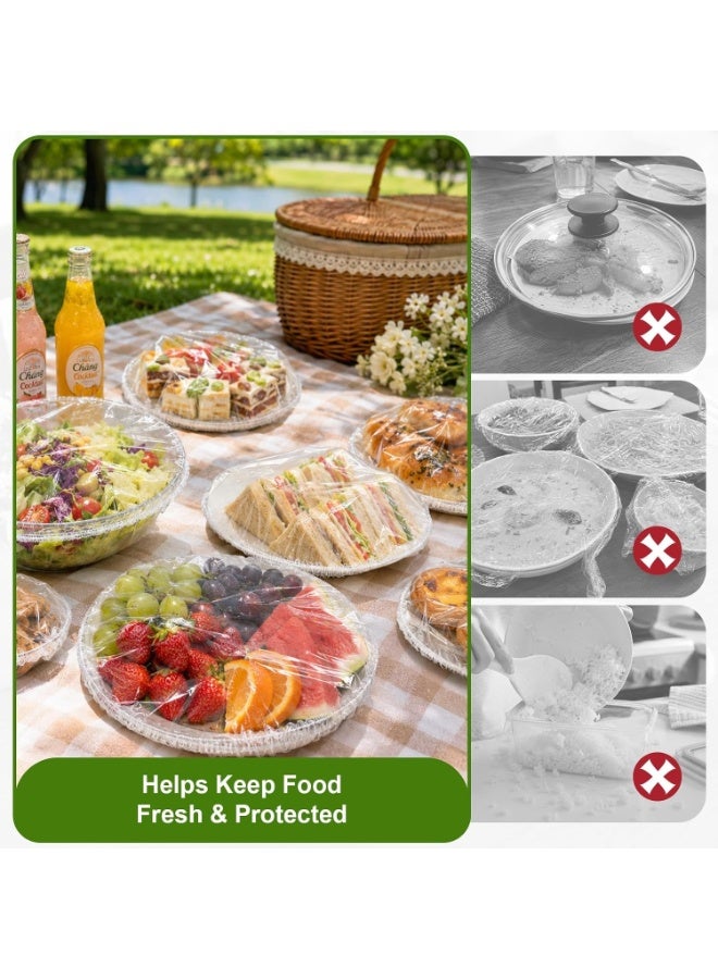 Elastic Food Storage Covers, Clear Stretch Covers for Kitchen Containers, 20 Pack - Image 4