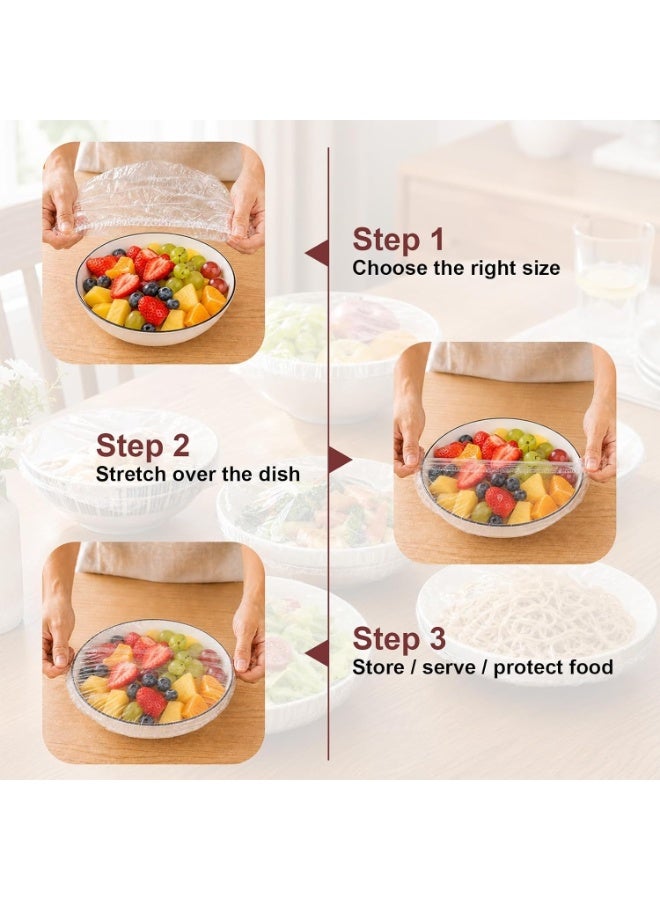 Elastic Food Storage Covers, Clear Stretch Covers for Kitchen Containers, 20 Pack - Image 3
