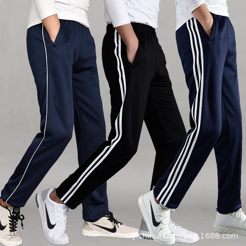 Student Sports Pants Men'S Straight Two-Bar Women'S School Uniform Pants Plus Size Sweatpants Two-Bar Running School Pants - Image 2