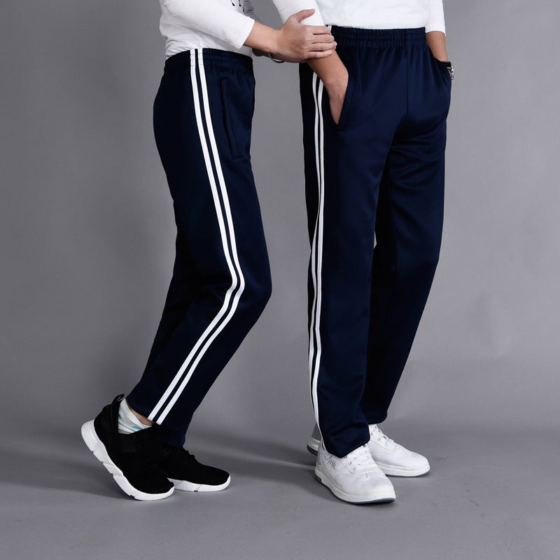 Student Sports Pants Men'S Straight Two-Bar Women'S School Uniform Pants Plus Size Sweatpants Two-Bar Running School Pants - Image 5