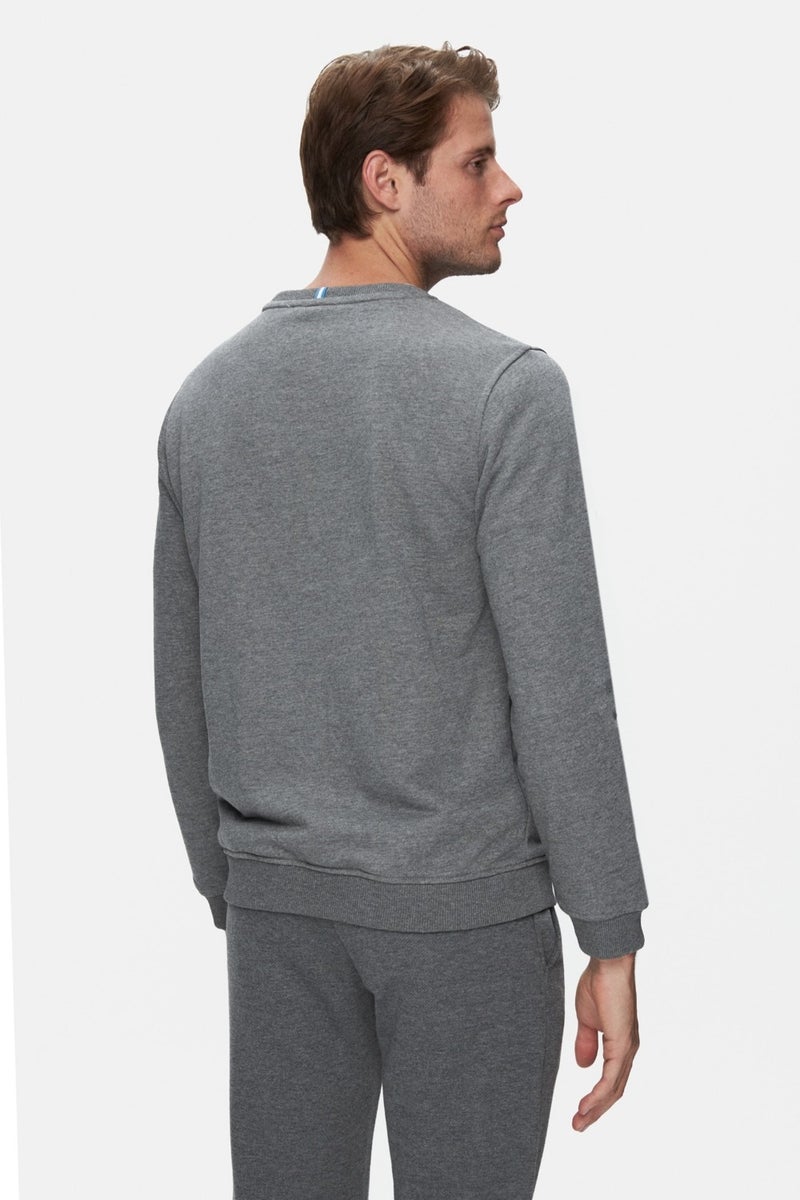 UCLA Valley Dark Grey Crew Neck Printed Standard Fit Men's Sweatshirt  - Image 4