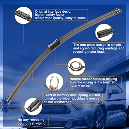 Raintok مجموعة شفرات مساحات الزجاج الأمامي RAINTOK بديل لسيارة لكزس RX350 2016 2017 2018 2019 2020 2021 بديل المعدات الأصلية للزجاج الأمامي والخلفي - 26"/20"/16" (مجموعة من 3) قفل علوي - Image 3