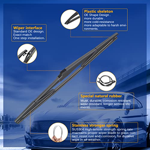 Raintok مجموعة شفرات مساحات الزجاج الأمامي RAINTOK بديل لسيارة لكزس RX350 2016 2017 2018 2019 2020 2021 بديل المعدات الأصلية للزجاج الأمامي والخلفي - 26"/20"/16" (مجموعة من 3) قفل علوي - Image 4