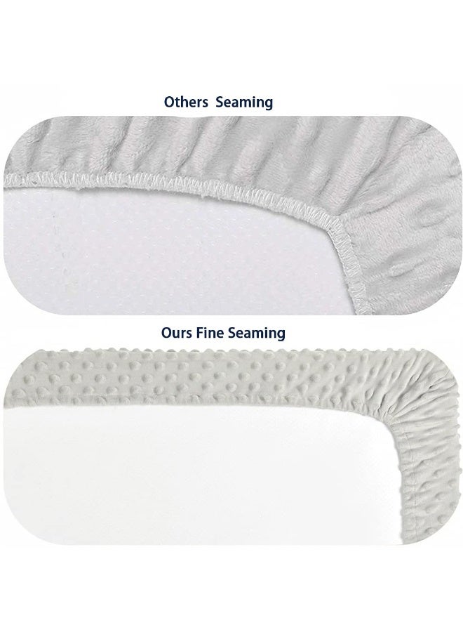 iEvolve Changing Pad Cover Ultra Soft Minky Dots Changing Table Cover Breathable Changing Table Sheet Diaper Changing Pad Cover for Baby Boys Girls (Silvergrey) - Image 4