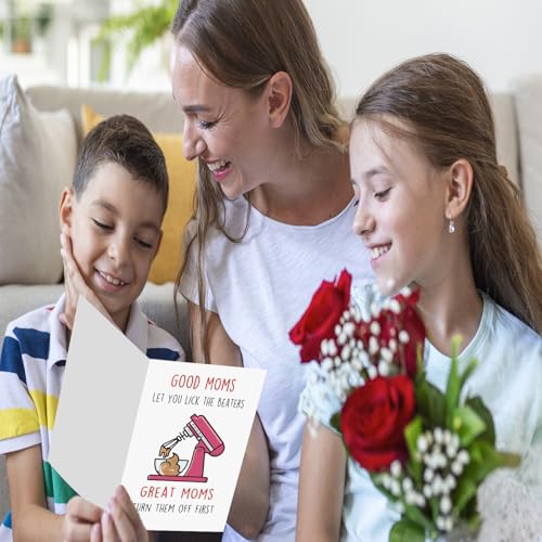 Huameigf Funny Mother’s Day Card for Wife, First Birthday Card for Mom, Unique Mothers Day Cards Gifts for Women, Cute Mother Birthday Card from Daughter Son - Image 5