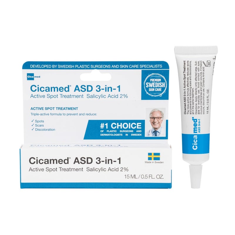 ASD 3in1 Acne Spot Treatment  FastActing Face Cream with 2 Salicylic Acid Glycolic Acid  Witch Hazel for Blemishes Pimples Breakouts  Dark Spots  05 fl oz 15ml
