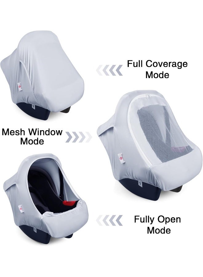 Metplus 2-in-1 Baby Car Seat Cover, Multi Use Cover for Baby Car Seat Canopy with Privacy Sun Shade, Protect Your Baby's Safety Seat with Style, Infant Carrier Covers for Boys & Girls - Image 2