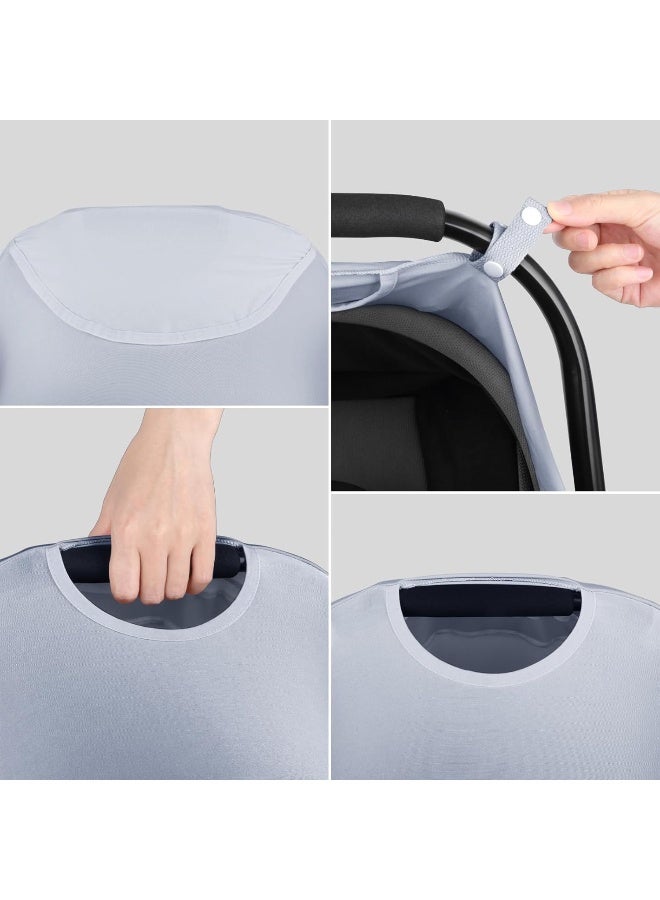 Metplus 2-in-1 Baby Car Seat Cover, Multi Use Cover for Baby Car Seat Canopy with Privacy Sun Shade, Protect Your Baby's Safety Seat with Style, Infant Carrier Covers for Boys & Girls - Image 5