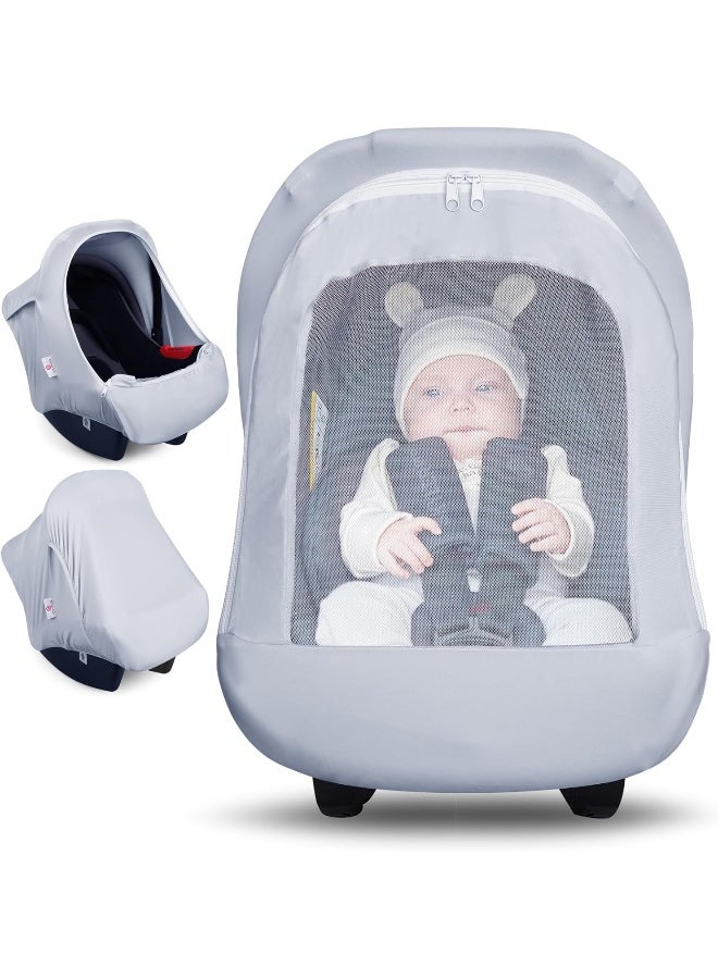 Metplus 2-in-1 Baby Car Seat Cover, Multi Use Cover for Baby Car Seat Canopy with Privacy Sun Shade, Protect Your Baby's Safety Seat with Style, Infant Carrier Covers for Boys & Girls - Image 1