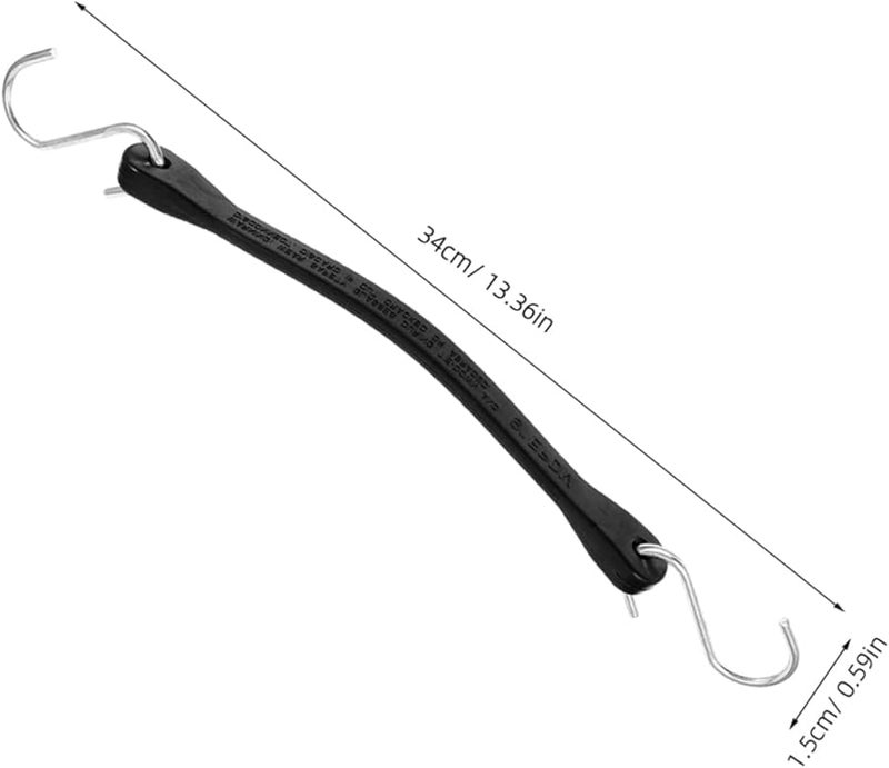 2Pcs Black Elastic Tie Down Straps with Hooks for Trailer Outdoor Tarp Bungee Cords - Image 3