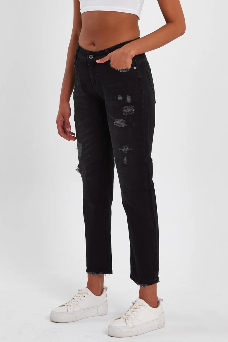 Alexander Gardi Special Collection Ripped Detail Denim Trousers (AG-1051G)
