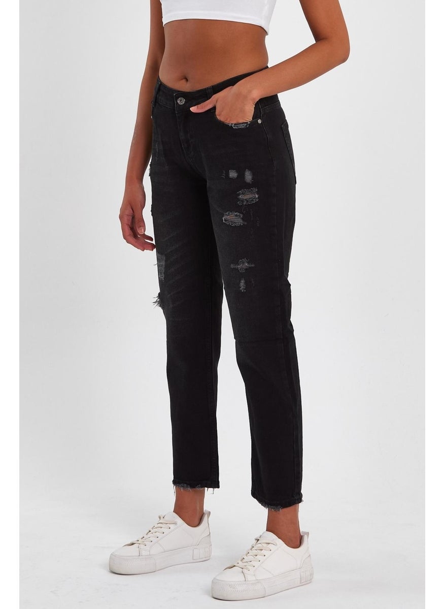 Alexander Gardi - Special Collection Ripped Detail Denim Trousers (AG-1051G) - Image 1