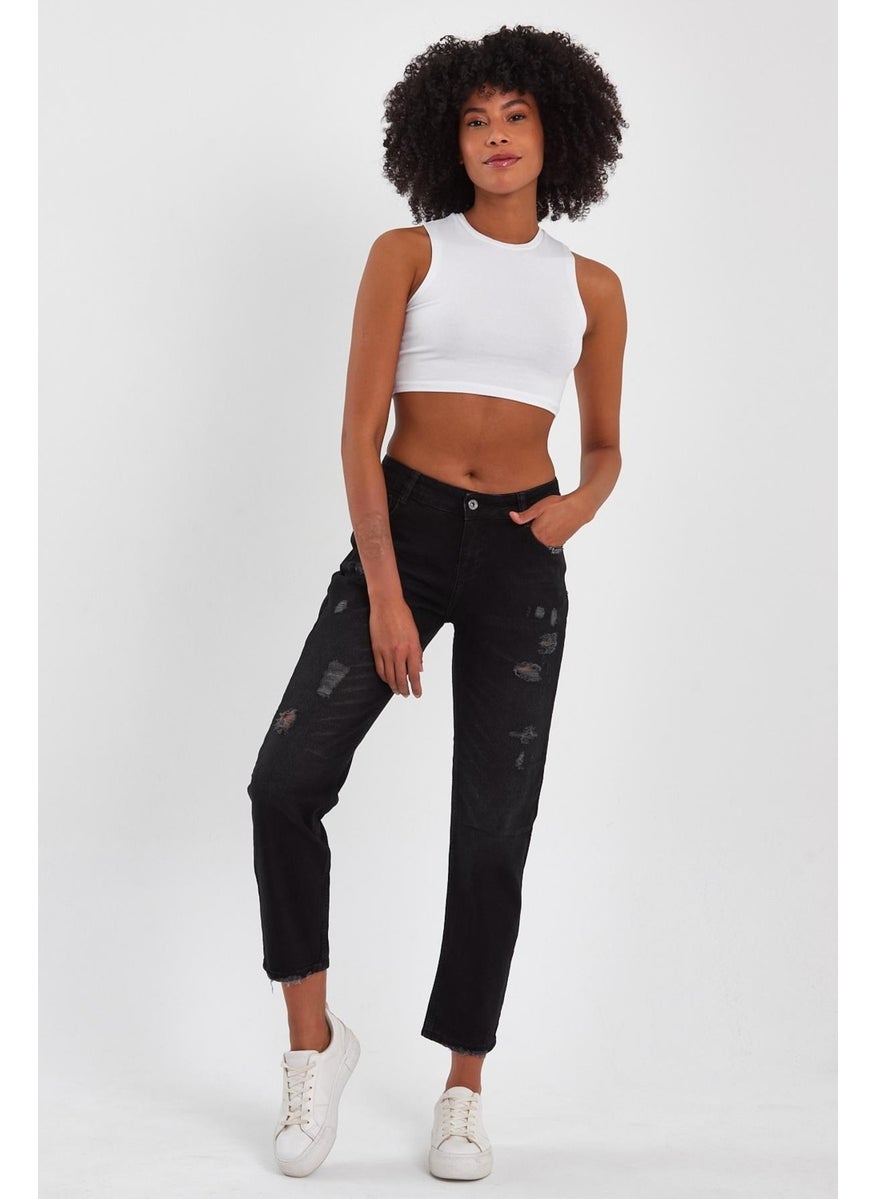 Alexander Gardi - Special Collection Ripped Detail Denim Trousers (AG-1051G) - Image 1
